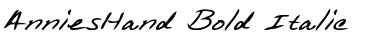 Download AnniesHand Bold Italic Font Title Preview