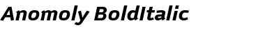 Download Anomoly BoldItalic Font Title Preview
