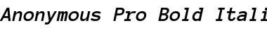 Download Anonymous Pro Bold Italic Font Title Preview