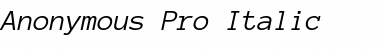 Download Anonymous Pro Italic Font Title Preview