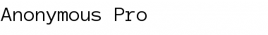 Download Anonymous Pro Regular Font Title Preview