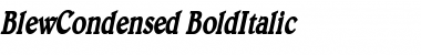 Download BlewCondensed BoldItalic Font Title Preview
