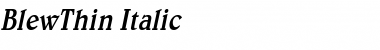 Download BlewThin Italic Font Title Preview