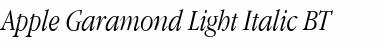 Download Apple Garamond BT Light Italic Font