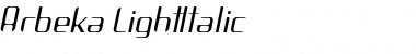 Download Arbeka LightItalic Font Title Preview