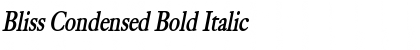 Download Bliss Condensed Bold Italic Font Title Preview