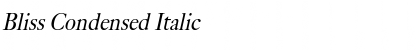 Download Bliss Condensed Italic Font Title Preview