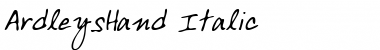 Download ArdleysHand Italic Font Title Preview