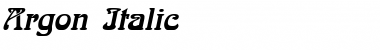 Download Argon Italic Font Title Preview