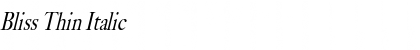 Download Bliss Thin Italic Font Title Preview