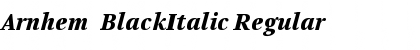 Download Arnhem-BlackItalic Regular Font Title Preview