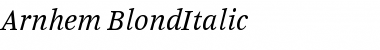 Download Arnhem-BlondItalic Regular Font Title Preview