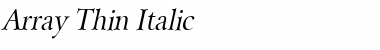 Download Array Thin Italic Font Title Preview