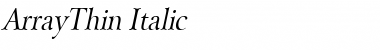 Download ArrayThin Italic Font Title Preview
