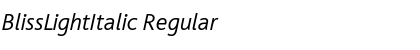 Download BlissLightItalic Regular Font Title Preview
