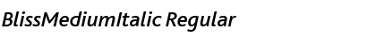 Download BlissMediumItalic Regular Font Title Preview
