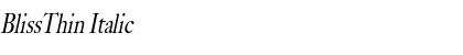 Download BlissThin Italic Font Title Preview