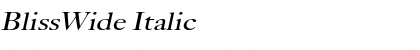 Download BlissWide Italic Font Title Preview