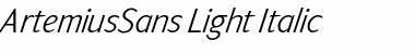 Download ArtemiusSans Light Italic Font Title Preview