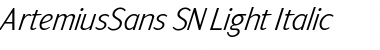 Download ArtemiusSans SN Light Italic Font Title Preview