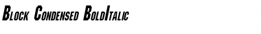 Download Block Condensed BoldItalic Font Title Preview