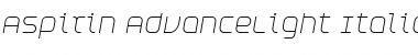Download Aspirin AdvanceLight Italic Regular Font Title Preview