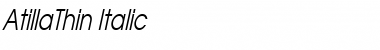 Download AtillaThin Italic Font Title Preview