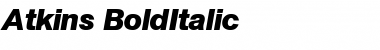 Download Atkins BoldItalic Font Title Preview