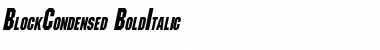 Download BlockCondensed BoldItalic Font Title Preview