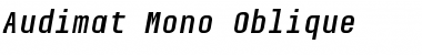Download Audimat Mono Oblique Font Title Preview