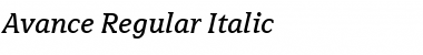 Download Avance Regular Italic Font