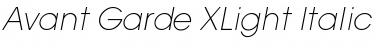 Download Avant Garde XLight Italic Font Title Preview