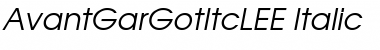 Download AvantGarGotItcLEE Italic Font Title Preview