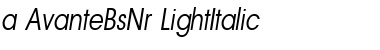 Download a_AvanteBsNr LightItalic Font Title Preview