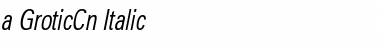 Download a_GroticCn Italic Font Title Preview
