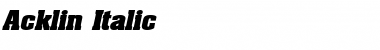 Download Acklin Italic Font Title Preview