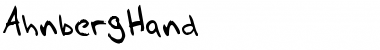 Download AhnbergHand Regular Font Title Preview