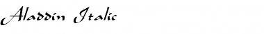 Download Aladdin Italic Font Title Preview