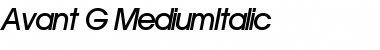 Download Avant_G-MediumItalic Regular Font Title Preview