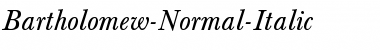 Download Bartholomew-Normal-Italic Regular Font Title Preview