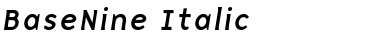 Download BaseNine Italic Font Title Preview