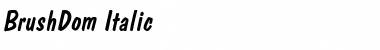 Download BrushDom Italic Font Title Preview