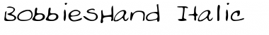 Download BobbiesHand Italic Font Title Preview