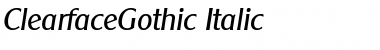 Download ClearfaceGothic Italic Font Title Preview
