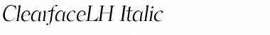 Download ClearfaceLH Italic Font Title Preview