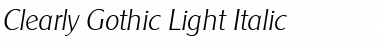 Download Clearly Gothic Light Italic Font Title Preview