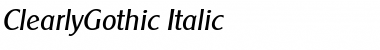 Download ClearlyGothic Italic Font Title Preview