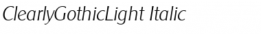 Download ClearlyGothicLight Italic Font Title Preview