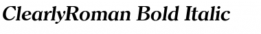 Download ClearlyRoman Bold Italic Font Title Preview