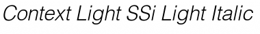 Download Context Light SSi Light Italic Font Title Preview